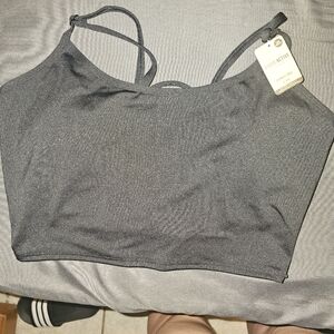 Medium impact open back sports bra top